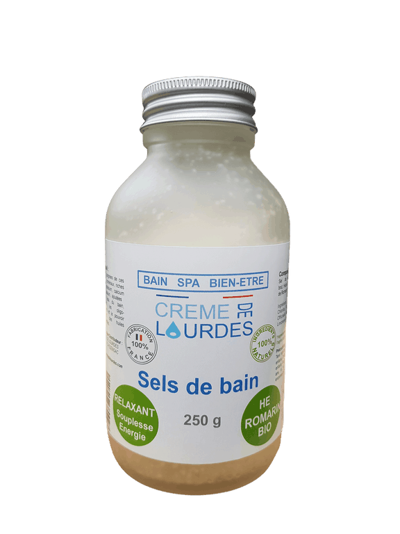 Sels de bain détente relaxant CREME DE LOURDES Sel de bain bio romarin sel de guerande