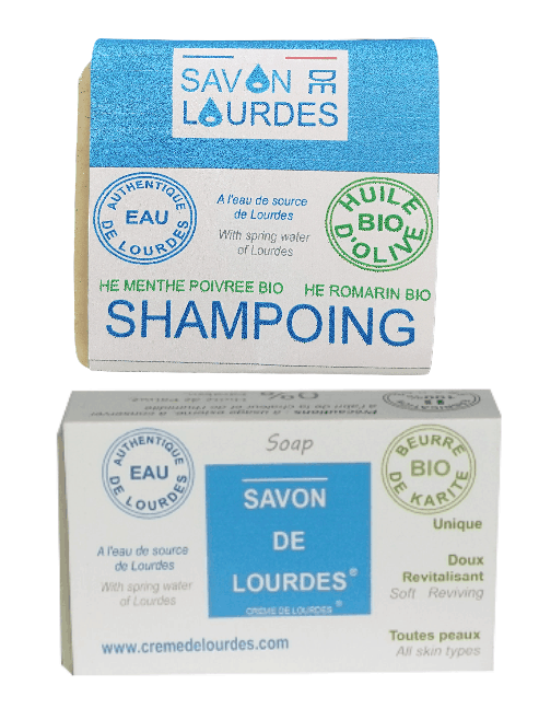 Shampoing et duo de savons de Lourdes