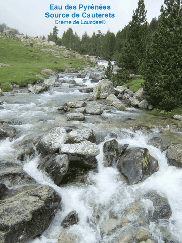 Eau des Pyrenees Source de Cauterets Creme de Lourdes