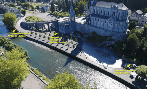 3 espaces pour prendre de l'eau de Lourdes