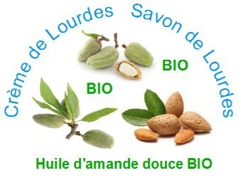 huile d'amande douce bio et creme de lourdes