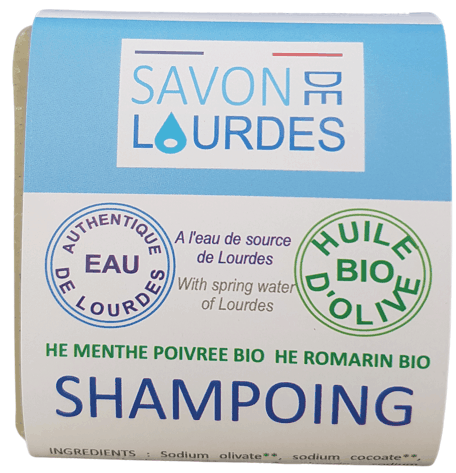 Shampoing solide à l'eau de Lourdes