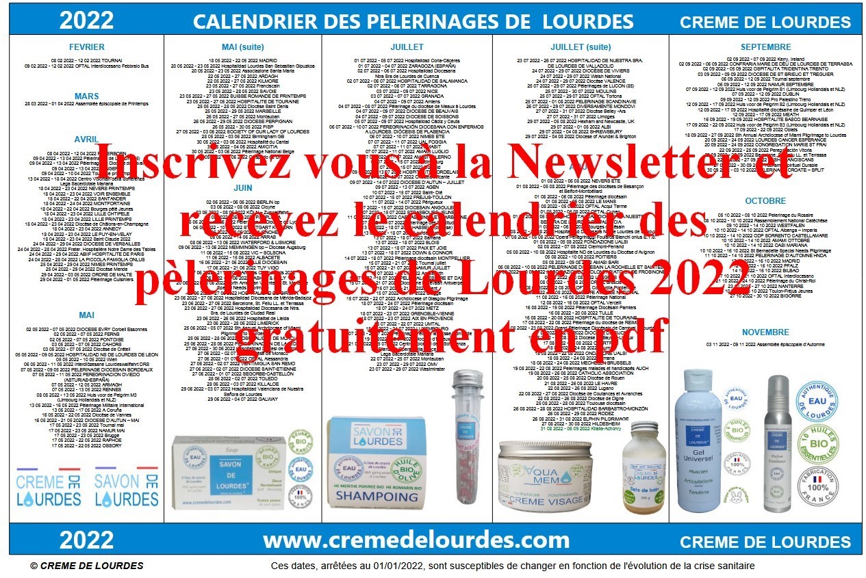 Calendrier Des Pelerinages Lourdes 2023 Pelerinage Lourdes 2022 : Calendrier Pour Pélerins Et Visiteurs